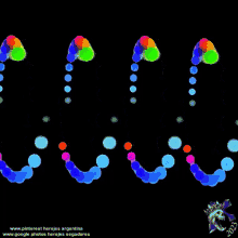 a black background with colorful circles and the words www.pinterest herejes argentina www.google photos herejes segadores