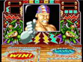 a video game screen shows a man giving a thumbs up and says win