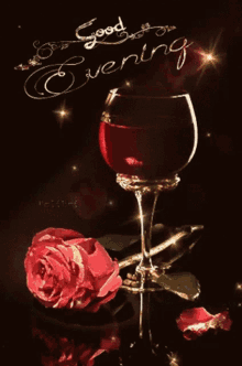 Good Evening Wine GIF - Good Evening Wine Rose GIFs