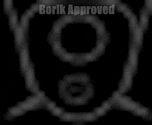 a black background with a skull and crossbones and the words borik approved