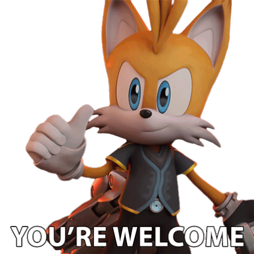 Youre Welcome Tails Sticker - Youre Welcome Tails Sonic Prime Stickers