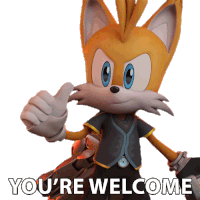 Youre Welcome Tails Sticker - Youre Welcome Tails Sonic Prime Stickers