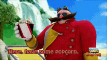Sonic Boom Dr Eggman GIF - Sonic Boom Dr Eggman Here Have Some Popcorn GIFs