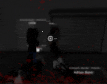 a screenshot of a video game with the name adrian baker at the top