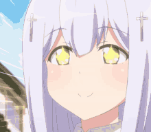 anime smiling sparkling eyes blush