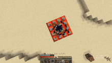 a screenshot of a video game shows a red and black square