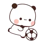 a cartoon panda bear holding a soccer ball