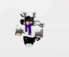 a cartoon character with antlers and a scarf