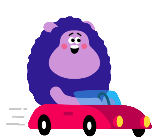 Bear Drives A Sports Car Sticker - Best Friends Driving Happy Stickers
