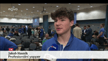 a young man is being interviewed by a nova reporter