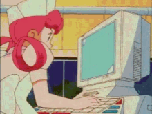 Anime Researching GIF - Anime Researching Computer GIFs