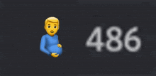 an emoji of a man holding his belly with the number 883 behind him