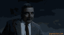 a person holding a torch in front of a large fire with joyreactor.com written on the bottom