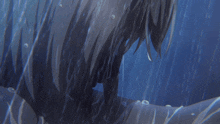 a close up of a person 's head with water coming out of it