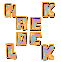 a cartoon drawing of the words hack lock