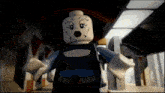 a lego figure with a surprised expression on her face