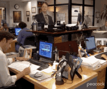 Dwight Schrute The Office GIF - Dwight Schrute The Office Standing Desk GIFs