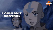 a cartoon of a boy and a girl with the words " i couldn 't control " below them