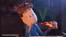 Bored Man Eating Pizza John GIF - Bored Man Eating Pizza John The Garfield Movie GIFs