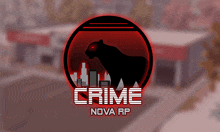 a black panther in a red circle with the words crime nova rp