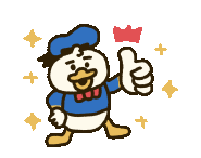 donald duck is giving a thumbs up with a red heart in his hand .