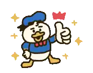 donald duck is giving a thumbs up with a red heart in his hand .