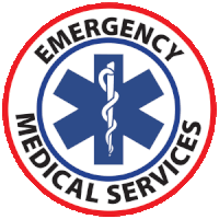 an emergency medical services logo with a star of life symbol