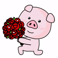 pig animal pink cute flower