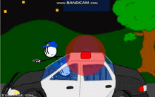 a cartoon of a police officer pointing a gun at another officer