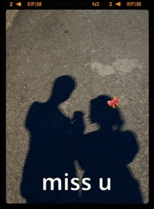 a picture of a man and a woman with the words miss u