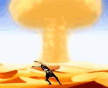 sokka dancing avatar explosion mushroom cloud