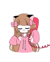 a cartoon drawing of a girl talking on a phone
