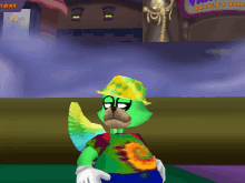 a cartoon character in front of a sign that says " donald 's dream "