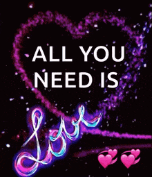 a picture of a heart with the words all you need is love on it