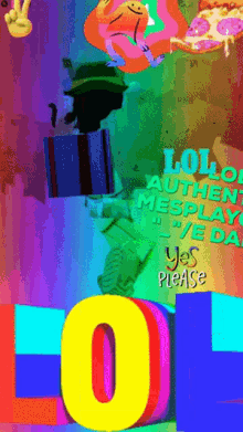 a poster that says lol authentic mesplay yes please on it