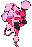 a cartoon drawing of a devil cheerleader