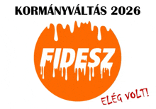 an orange circle with the word fidesz in white letters