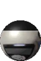 a pixel art illustration of a robot 's head with a smiley face .