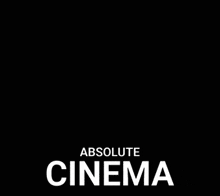 a black and white poster for absolute cinema with a bunny face