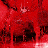 a man with antlers and a crown on his head stands in a forest