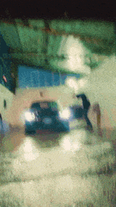 a blurry picture of a car with a license plate that says ' nc ' on it