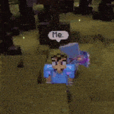 a person is standing on a dirt road in a minecraft video game at night .