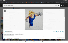 a screenshot of a bing search for super saiyan vegeta punch