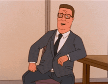 a cartoon of a man in a suit and tie