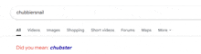 a google search for chubbiesnail is displayed with a question mark