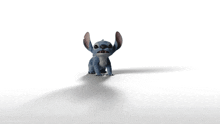 a blurry picture of stitch from disney 's lilo and stitch on a white background