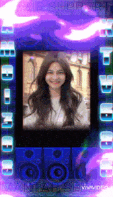 a woman 's face is displayed on a screen with the words " diirsupport " written on it