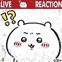 a cartoon drawing of a bear with a question mark above its head