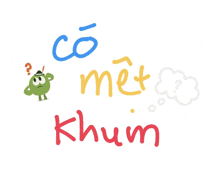 a cartoon character with a question mark on his head is surrounded by the words " co met khum "