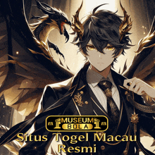 a poster for museum bola situs togel macau resmi with a dragon